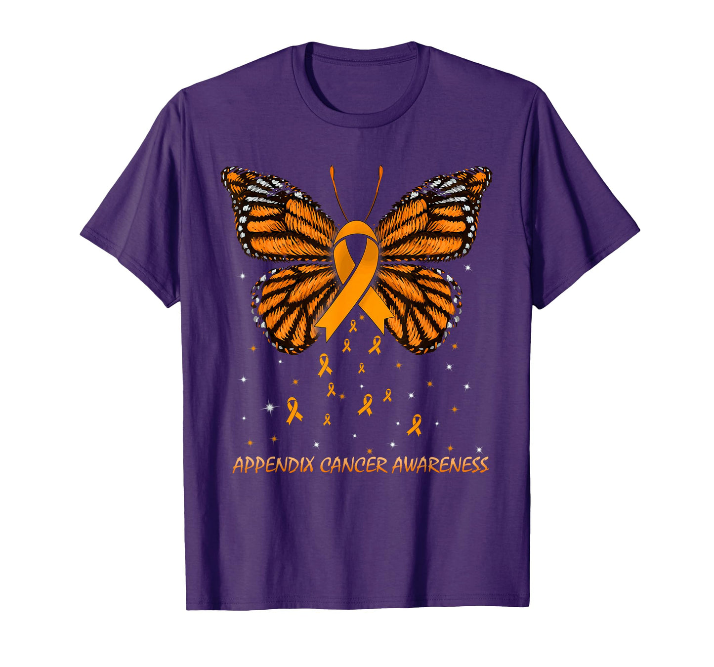 Appendix Cancer Awareness Butterfly T-Shirt