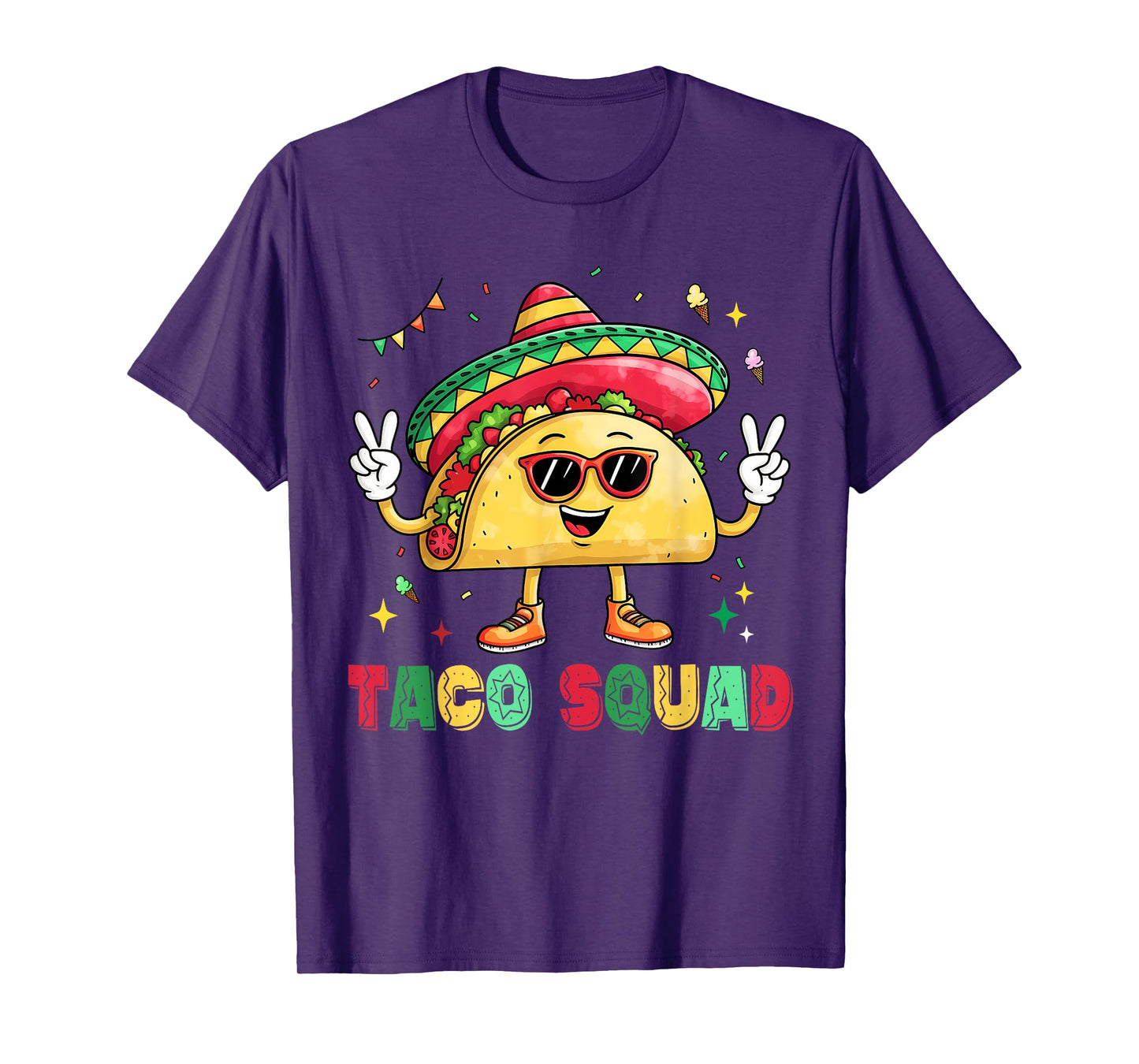 Funny Cinco De Mayo Funny Taco Squad Sombrero Hat Men Women T-Shirt