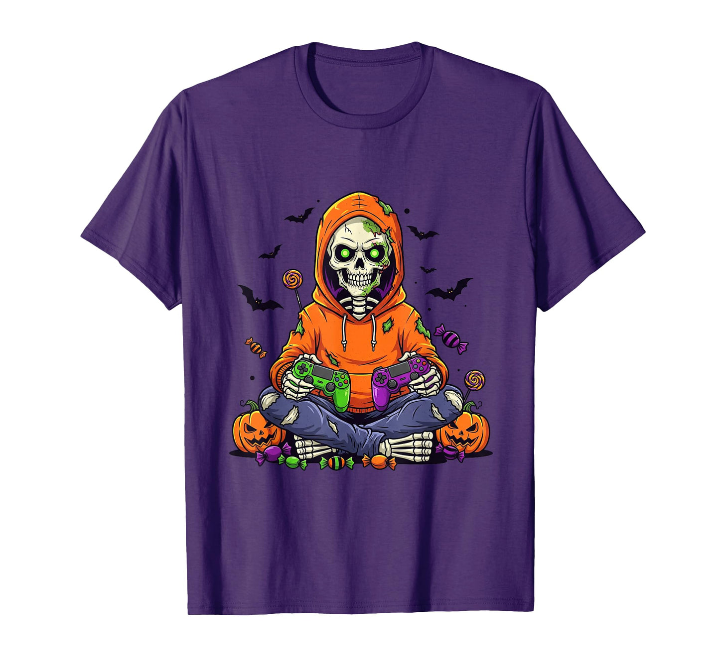 Halloween Skeleton Zombie Gaming Controllers T-Shirt