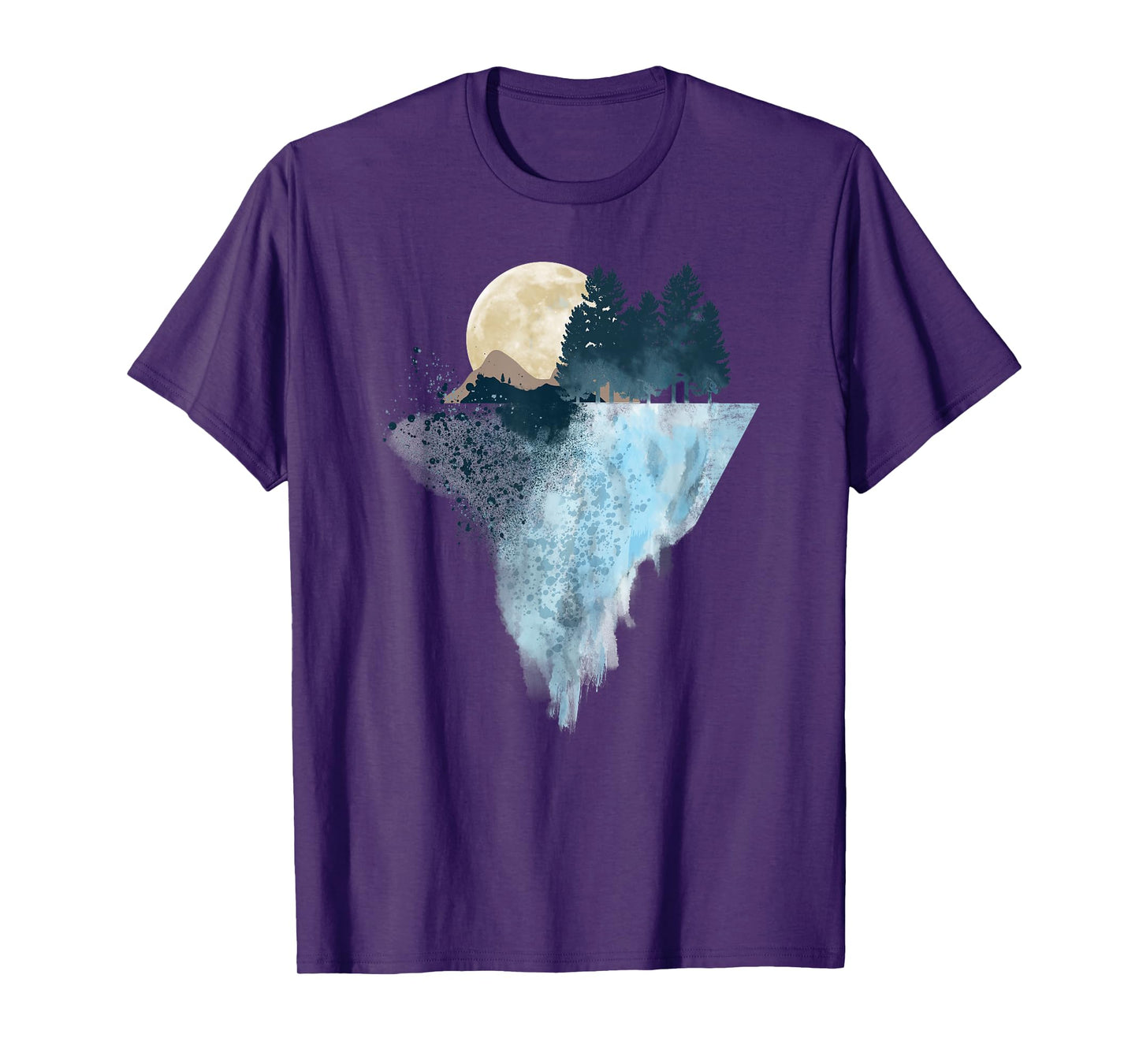 Geometric Mountain Tee Outdoor Hiking Colored Geometry Art T-Shirt