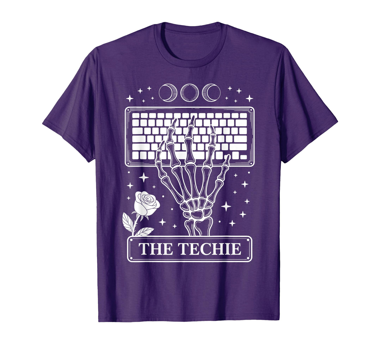 The Techie Skeleton Keyboard Tarot Design T-Shirt