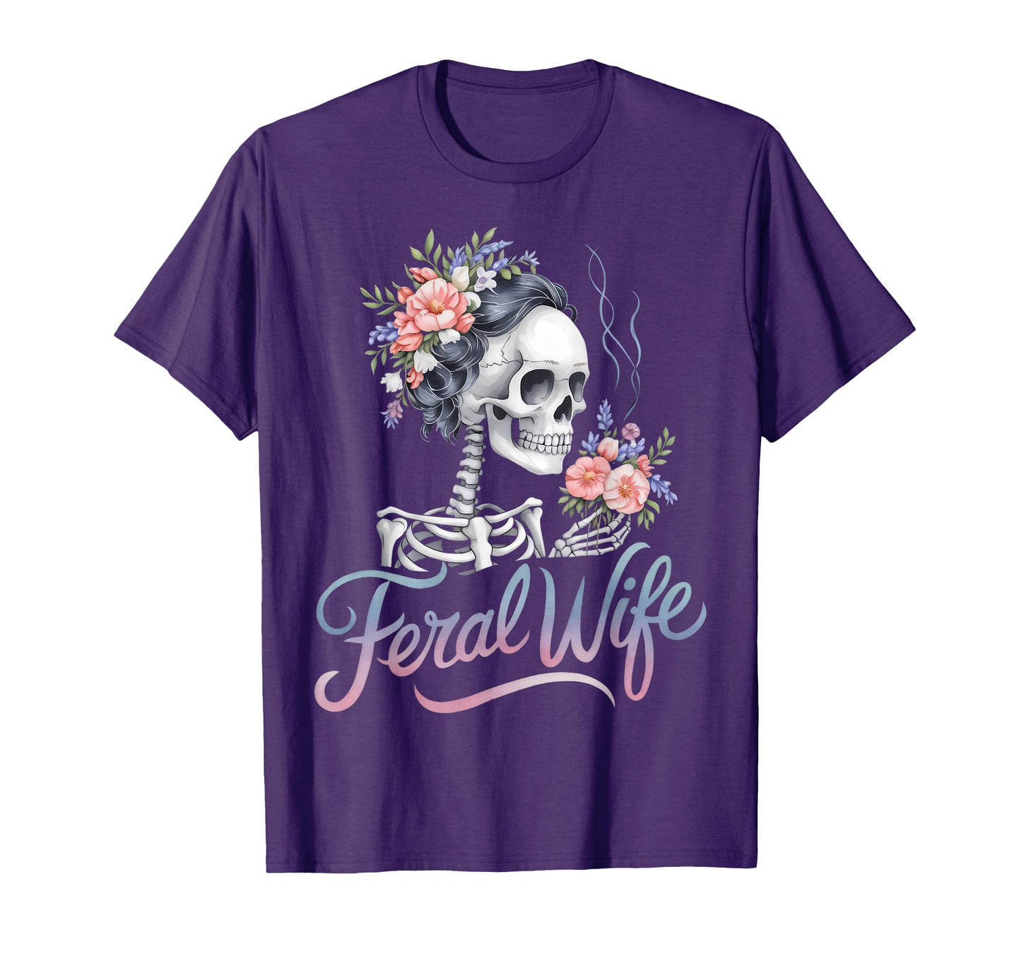Feral Wife Skeleton Floral Aesthetic Gothic Feminine T-Shirt
