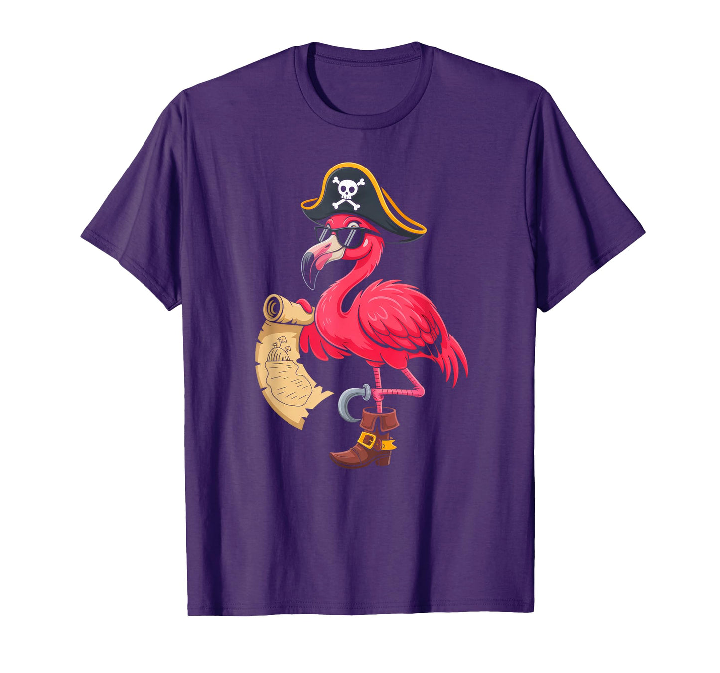 Cute Pink Flamingo Pirate Women Girls Kids Halloween Costume T-Shirt