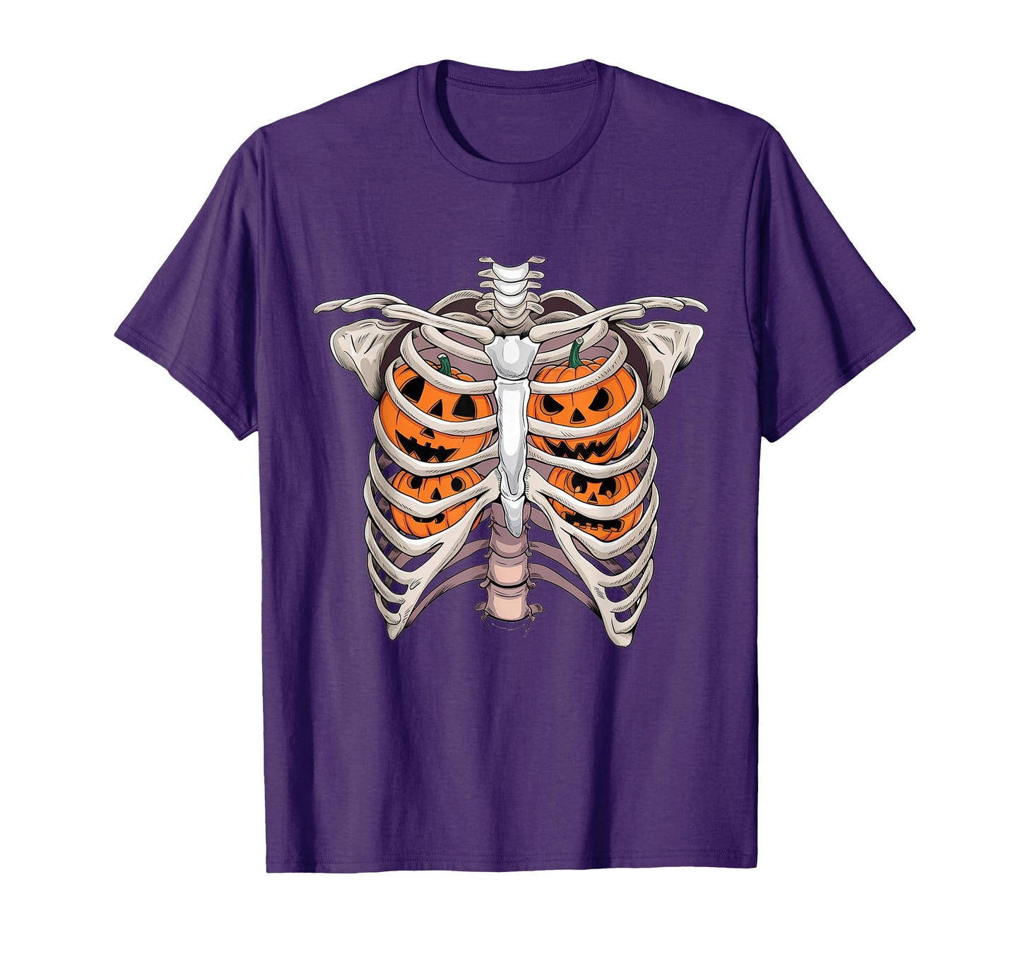 Funny Ribcage Pumpkins Skeleton Halloween Rib Spooky Season T-Shirt