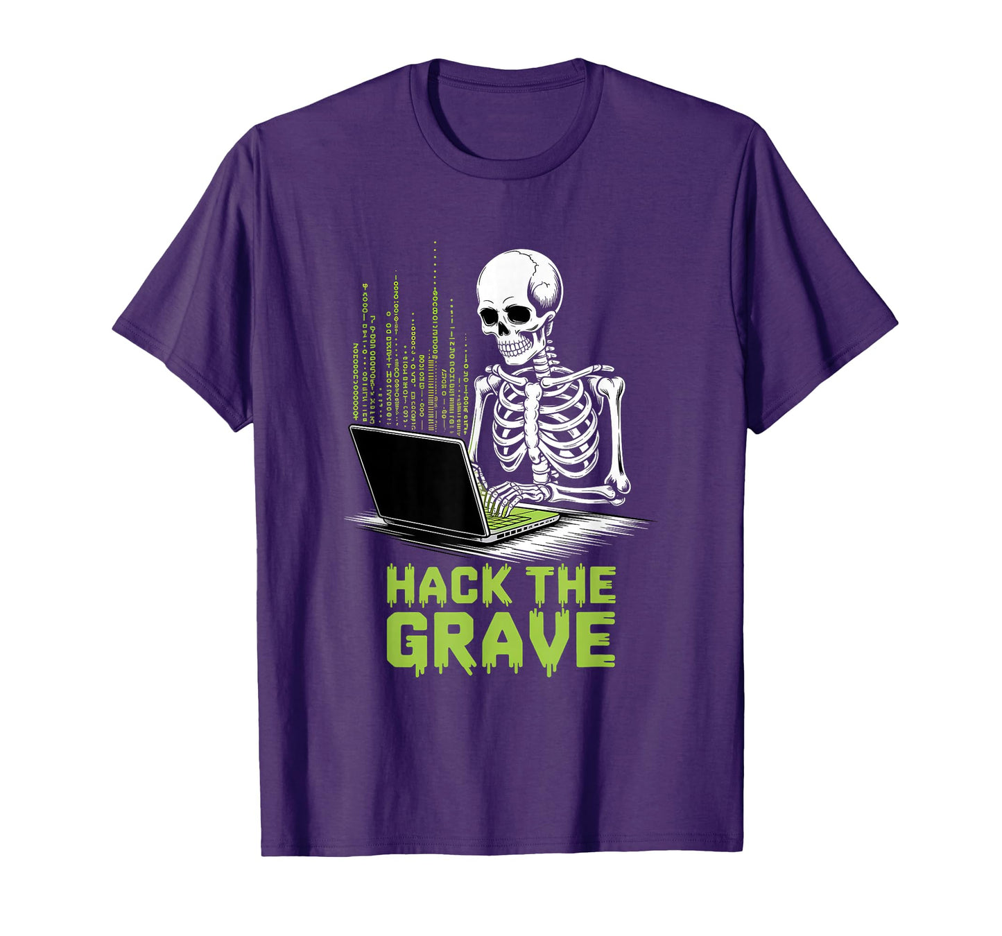 Skeleton Hacker Funny Tech Geek Halloween T-Shirt