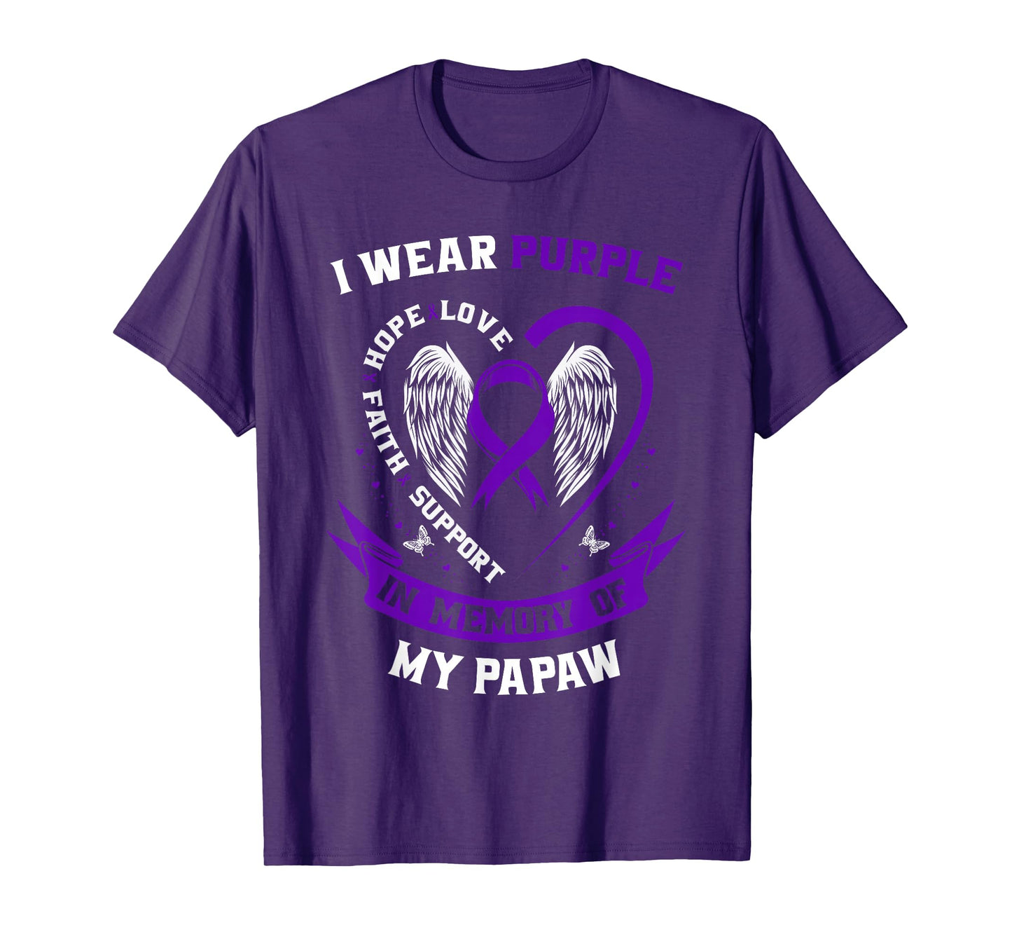In Memory of Papaw Pancreatic Cancer Awareness Family Gifts T-Shirt