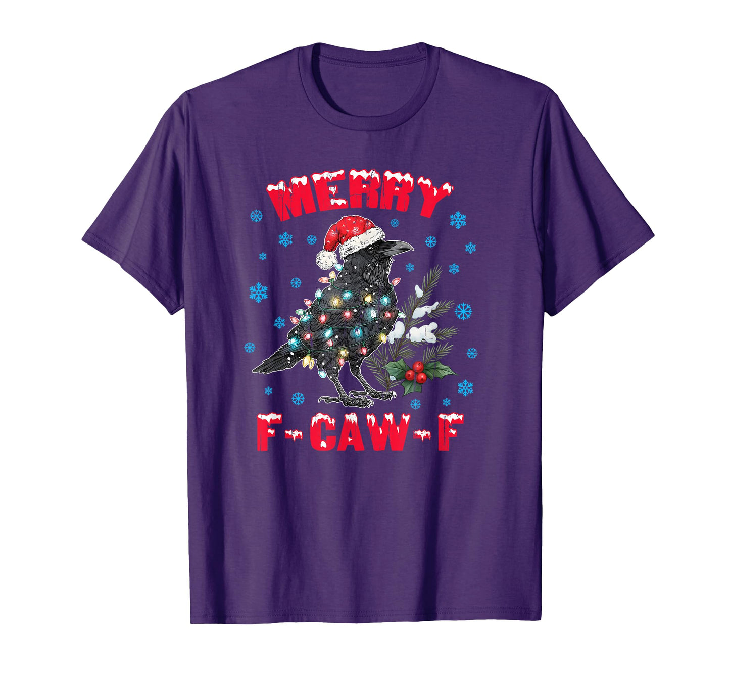 Merry F-Caw-F, Merry Christmas F-Caw-F Crow T-Shirt