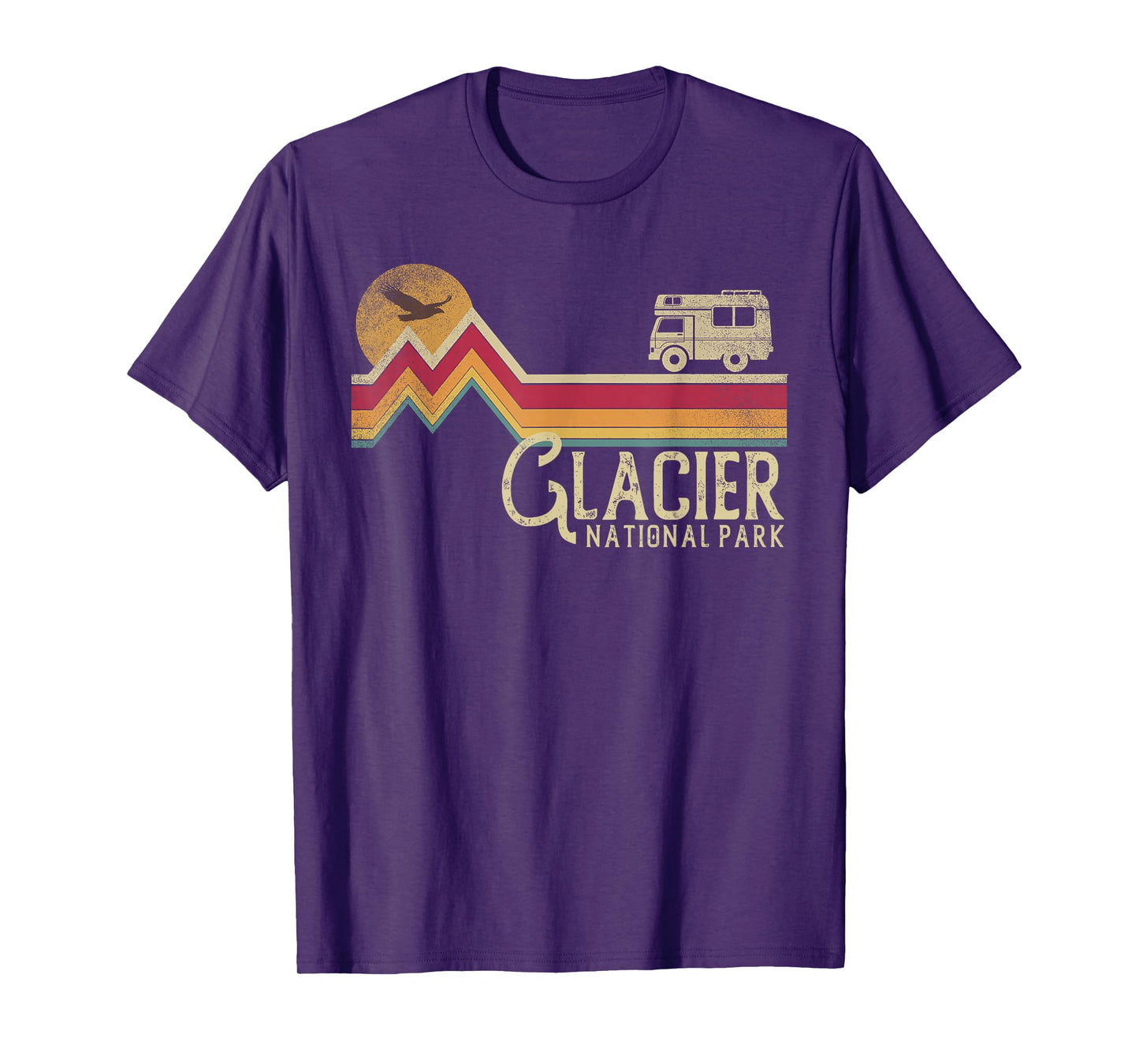 Glacier National Park Retro Style Mountain Vintage - Montana T-Shirt