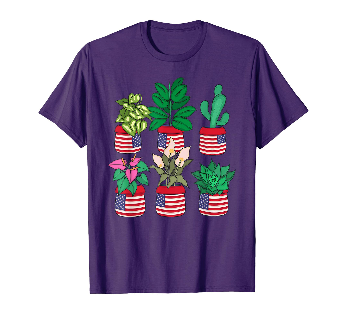 Plant Lover 4th Of July Women Florist Plants T-Shirt