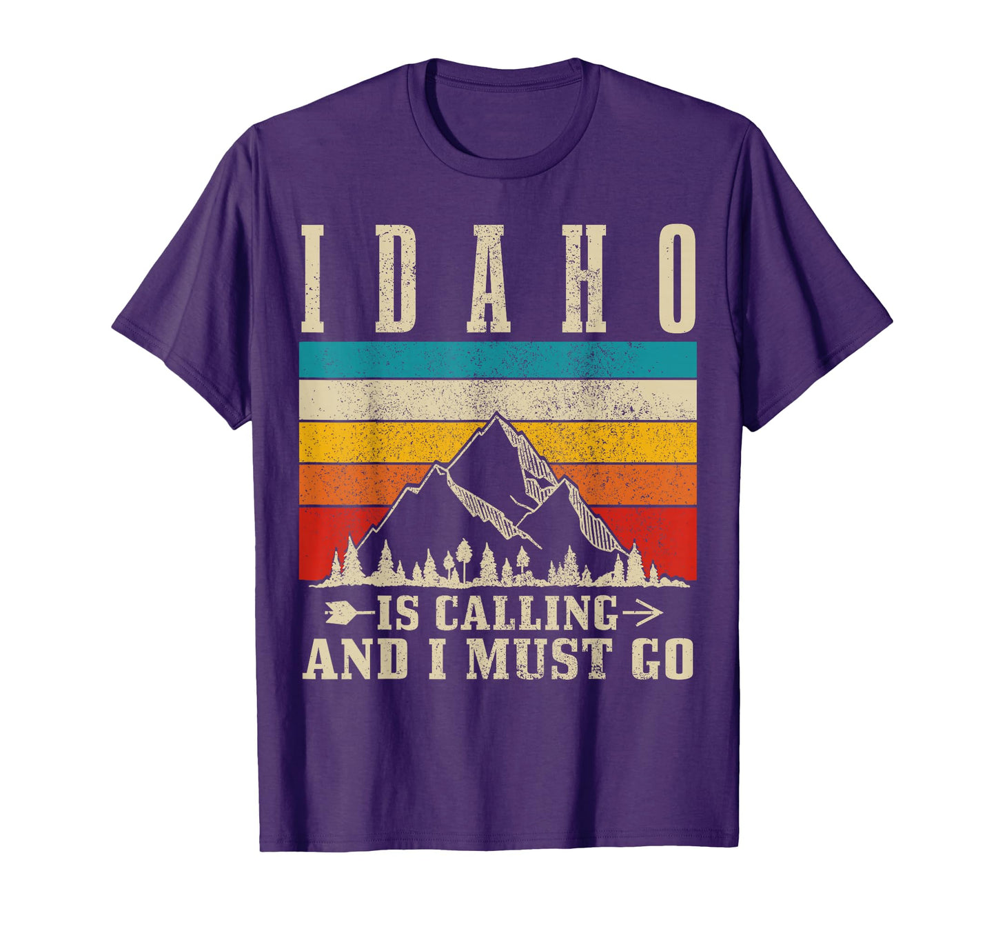 Idaho Is Calling & I Must Go Vintage Mountains Hiking Hiker T-Shirt
