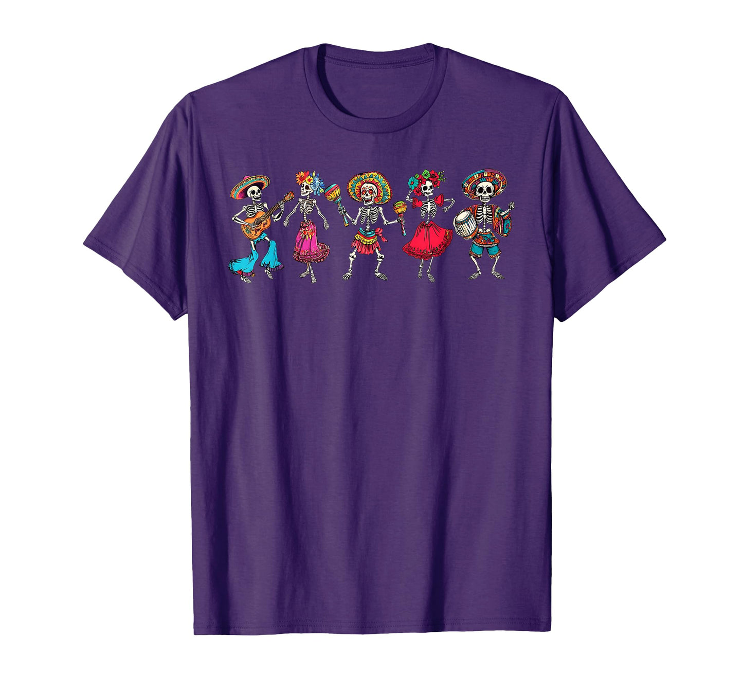 Skeleton Dancing Dia De Los Muertos Mexican Day of Dead T-Shirt