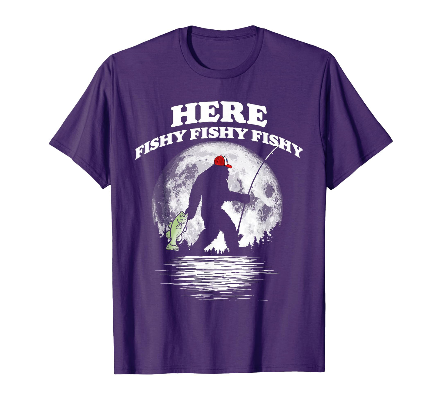 Bigfoot Bass Night Fishing! Fishy Bassquatch Sasquatch T-Shirt