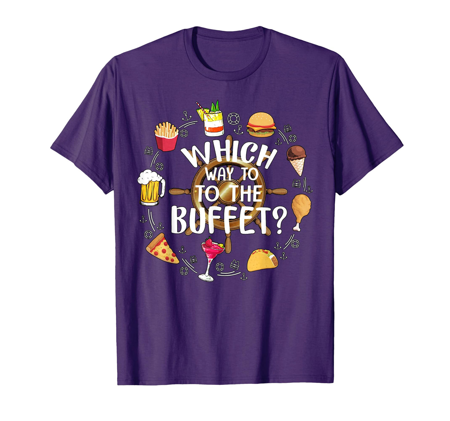 Which Way To The Buffet Funny Tourist Tacky Vacation T-Shirt