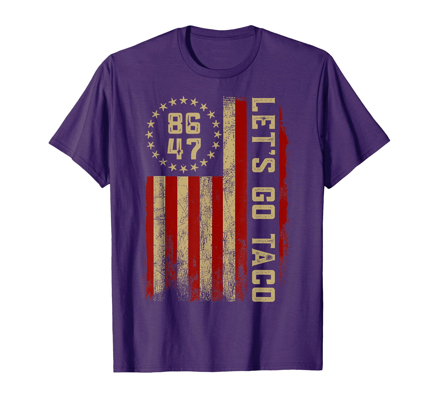 TACO Funny Let's Go Taco USA American Flag T-Shirt