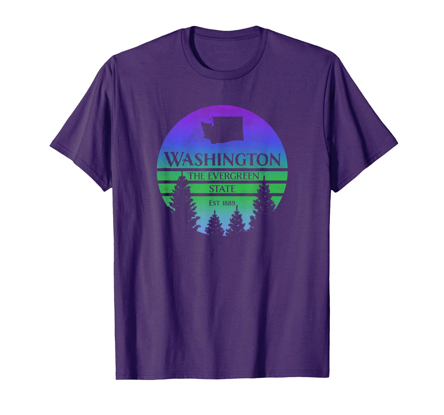 Washington The Evergreen State Silhouette Graphic T-Shirt