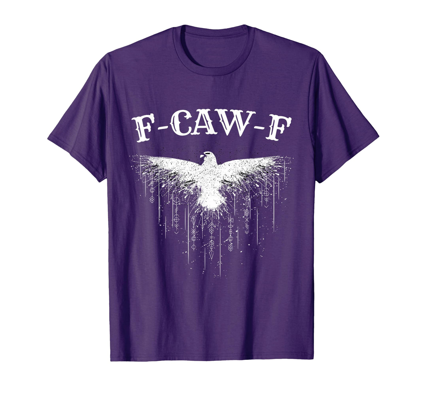 Funny Black Crow F-Caw-F Black Bird Raven Ink Drip Men Women T-Shirt