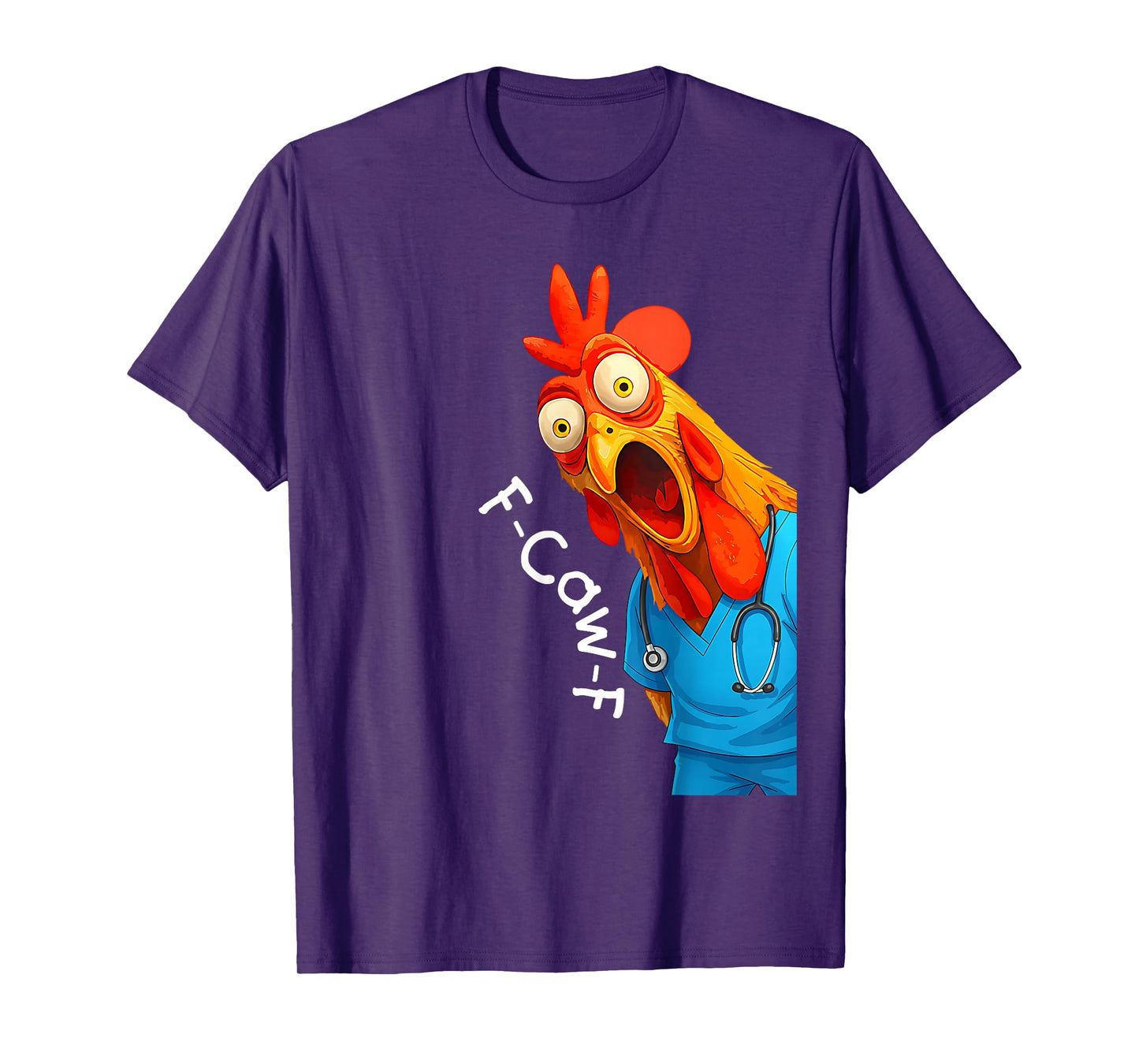 Funny Chicken Doctor F-Caw-F Chicken Medical Scrubs Women T-Shirt