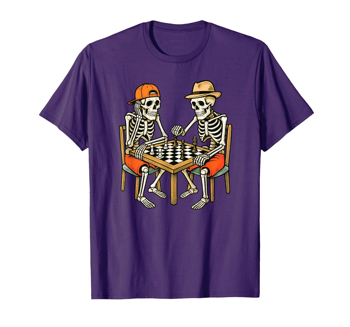 Two Skeleton Playing Chess Halloween T-Shirt