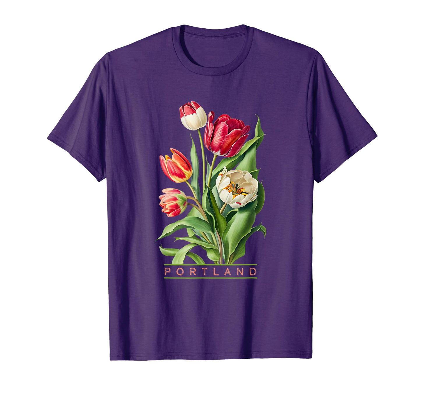 Portland Botanical Tulip Lovers Gardeners Souvenir T-Shirt