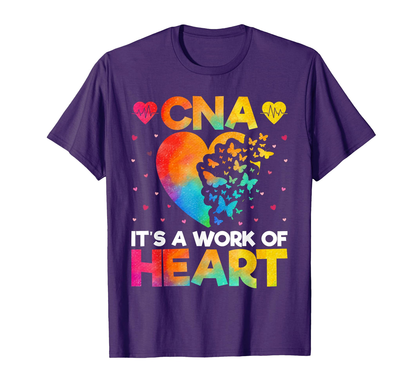 CNA It’s a Work of Heart - Love Heart Funny CNA Watercolor T-Shirt