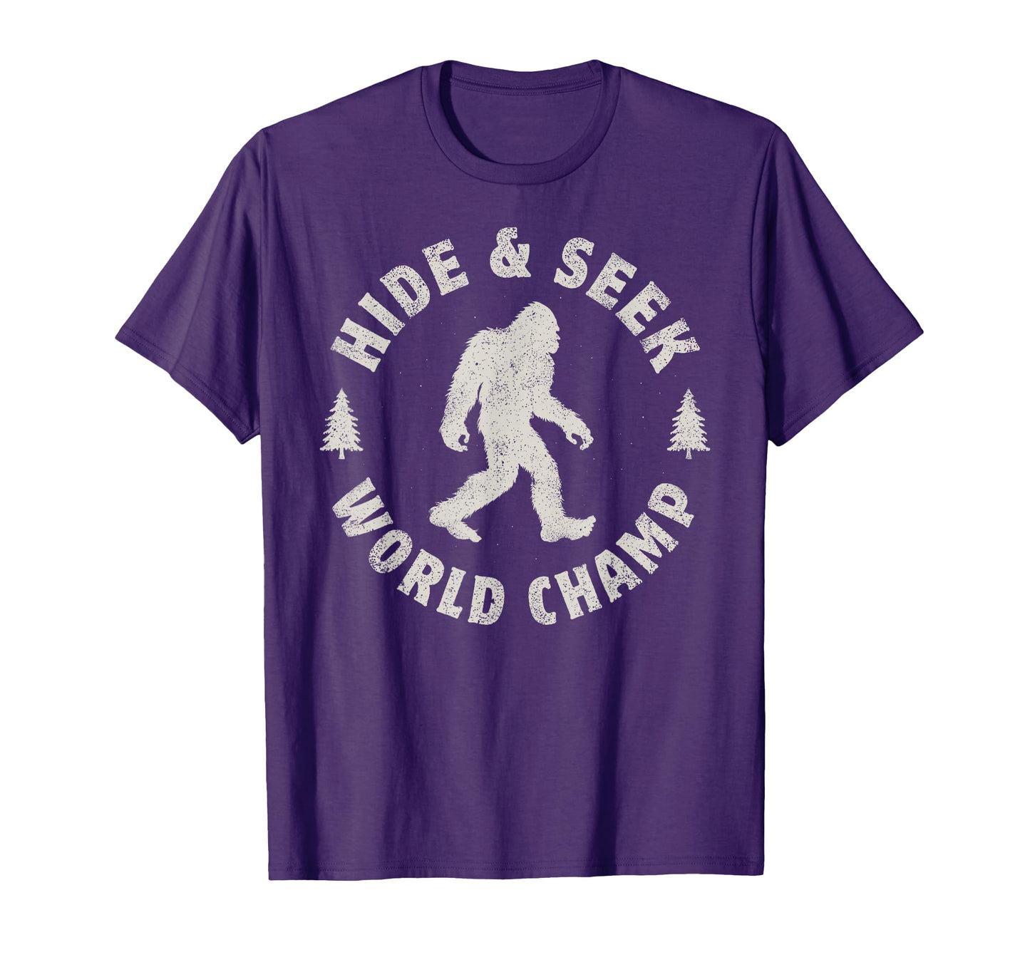 Bigfoot Hide And Seek World Champion Sasquatch Retro Vintage T-Shirt