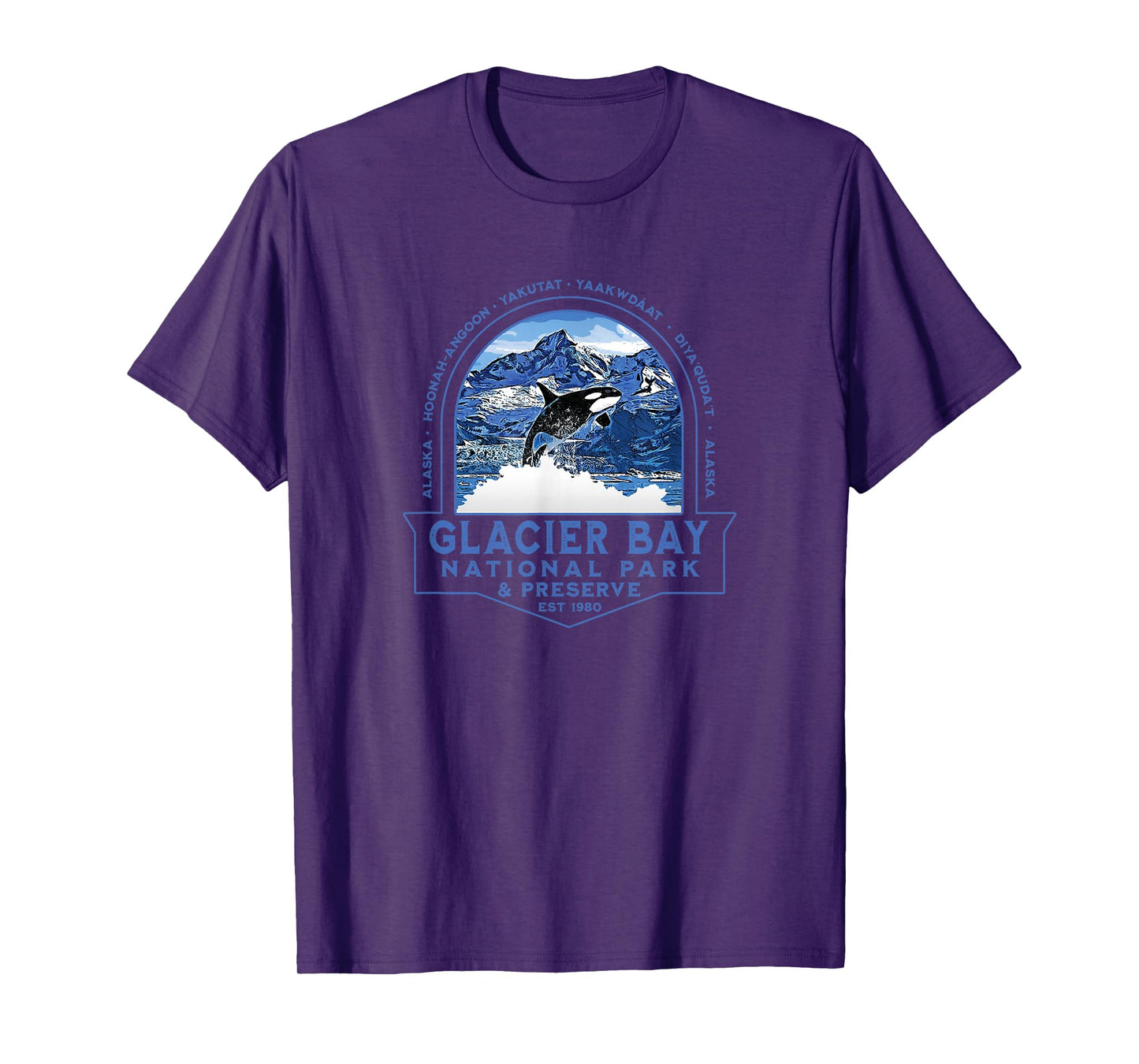 Glacier Bay National Park Alaska Orca Mountains Souvenir T-Shirt