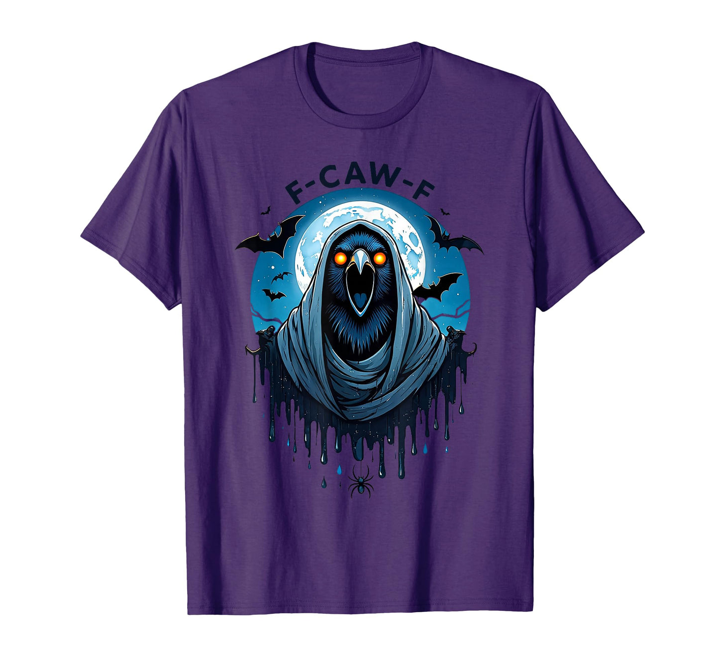 Black Crow, F-Caw-F Funny Black Bird Moon Gothic Adult Humor T-Shirt