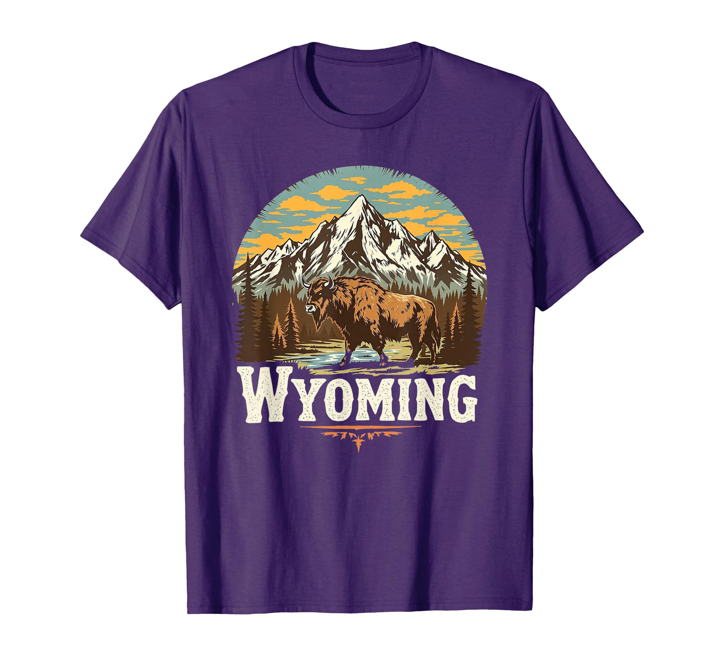 Wyoming Mountains and Buffalo Nature Scenic Wyoming T-Shirt