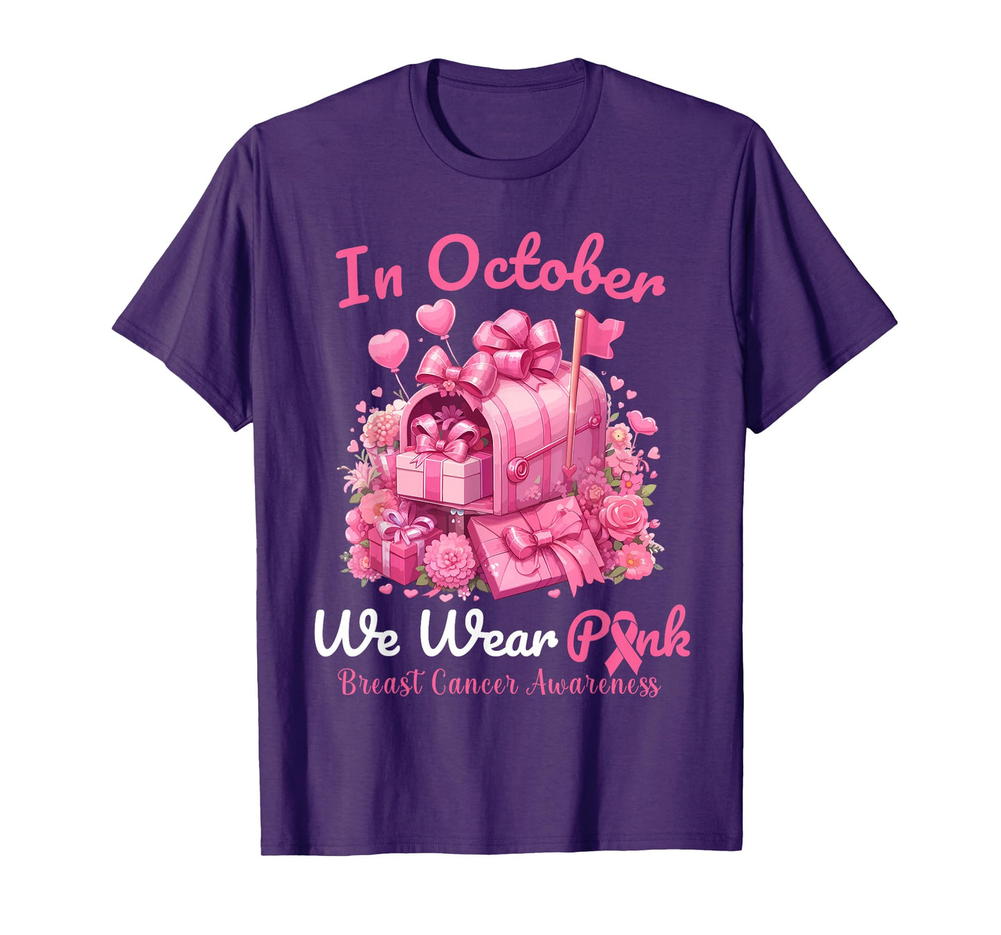 Postal Worker Breast Cancer Awareness October We Wear Pink T-Shirt