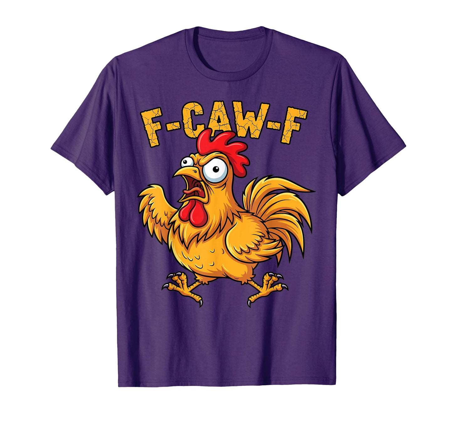 Funny Angry Chicken Cartoon F-Caw-F Humor Design T-Shirt