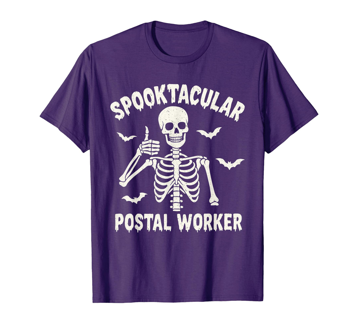 Spooktacular Skeleton Postal Worker Funny Halloween Tee T-Shirt