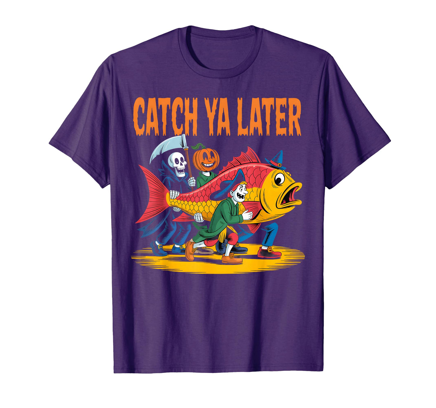 Catch Ya Later Funny Halloween Fish Costume Design T-Shirt