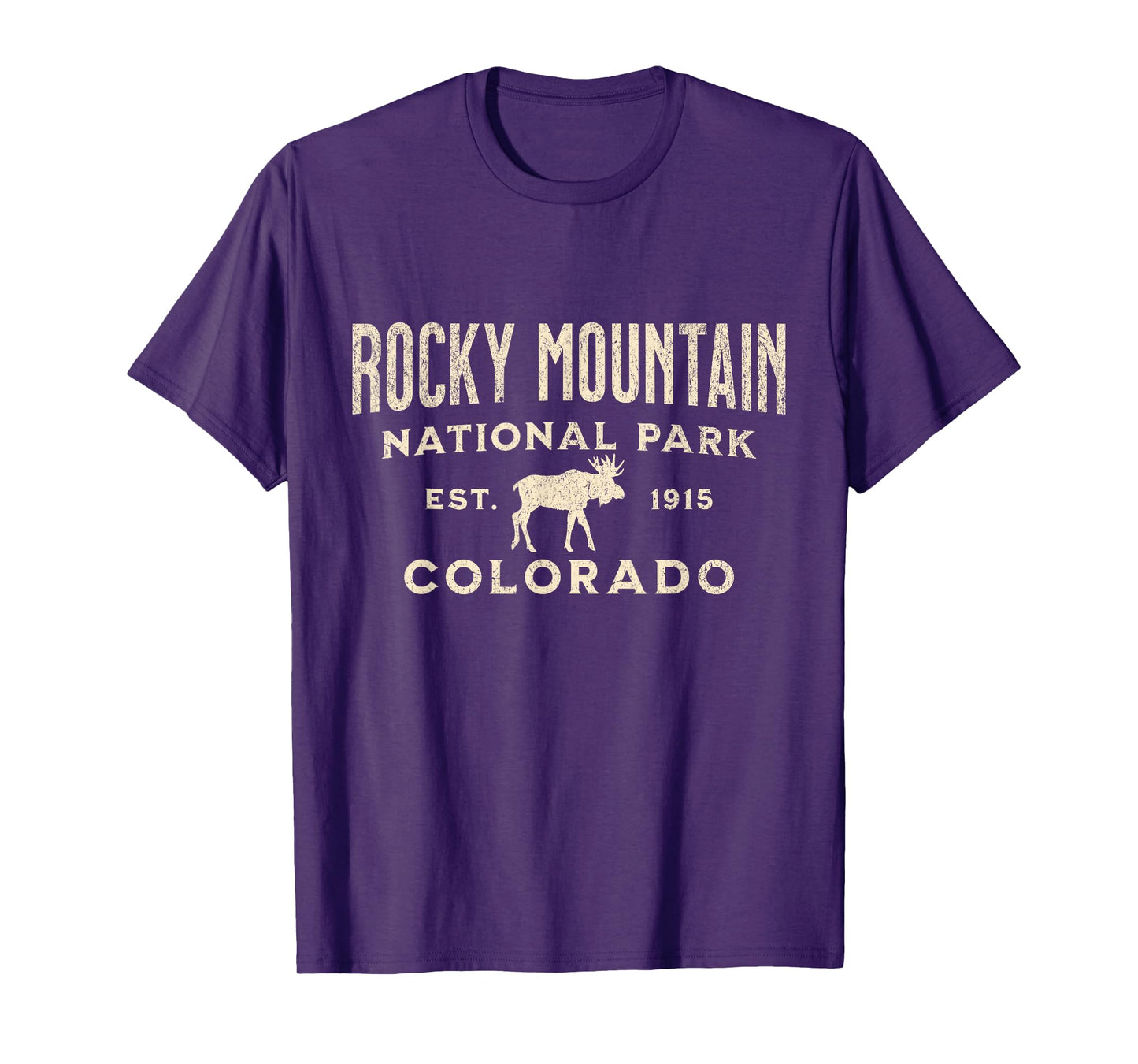 Rocky Mountain National Park Colorado USA Outdoor Unisex-Adults T-Shirt Blue Small Classic Fit Short Sleeve Crew Neck T-Shirt