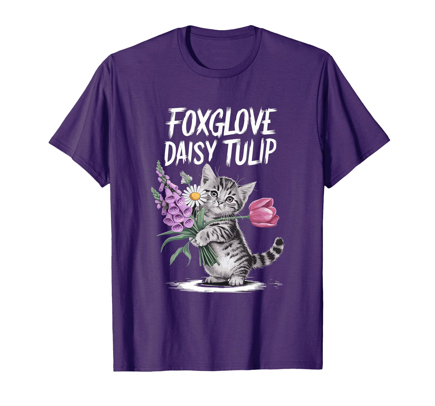 Subtle Floral Anti Flowers Foxglove Daisy Tulip T-Shirt