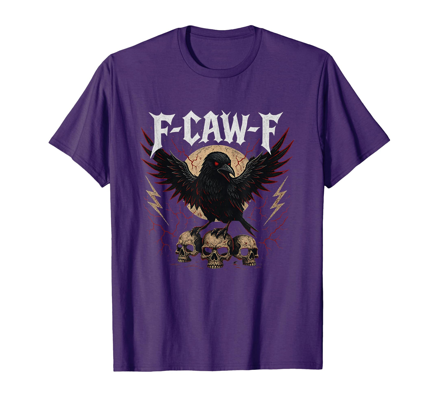F-CAW-F Black Crow Skull Funny Gothic Metal Sarcasm T-Shirt