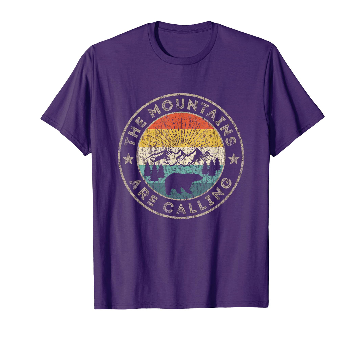 The Mountains Are Calling Graphic Vintage Wild Bear T-Shirt