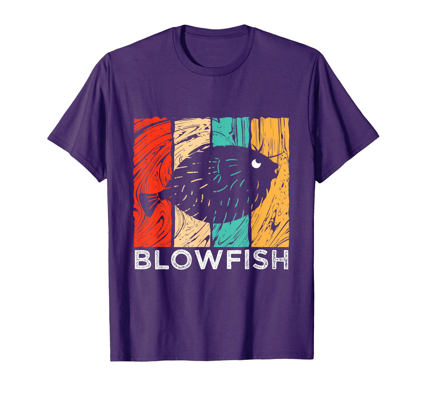 Vintage Retro Blowfish Silhouette T-Shirt