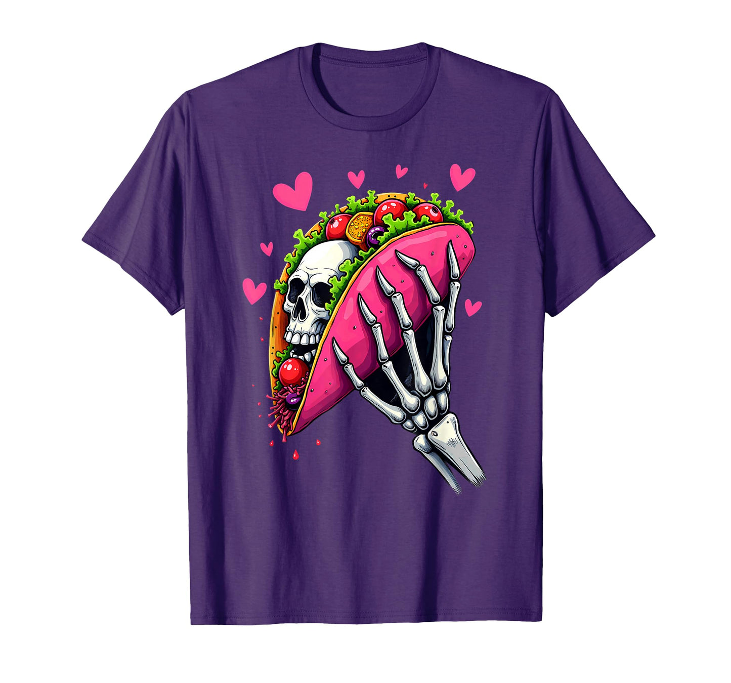 Creepy Skeleton Hand Holding A Taco Halloween T-Shirt