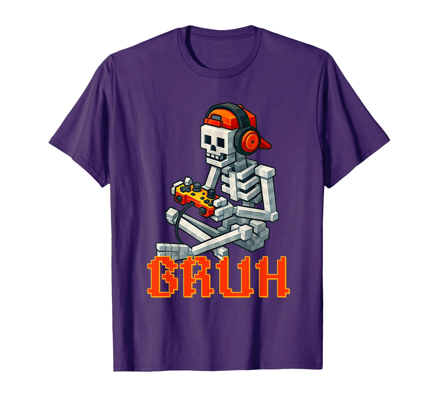 Gamer Bruh Halloween Skeleton Gaming Boys Video Game Lover T-Shirt