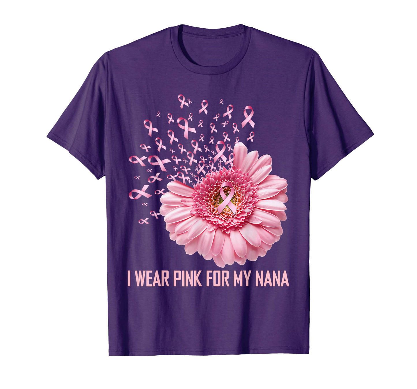 Sunflower Ribbon I Wear Pink For My Nana Breast Cancer T-Shirt