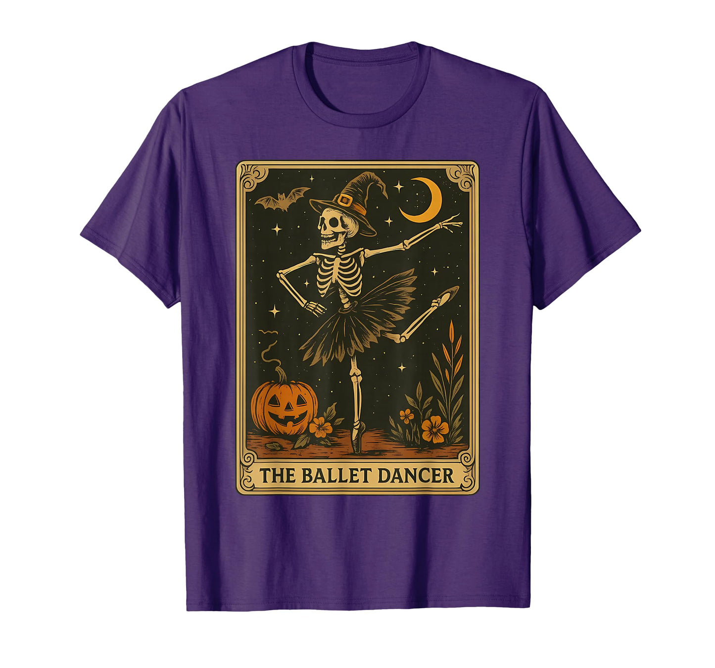 Skeleton Ballet Dancer Tarot Card Halloween Ballerina Spooky T-Shirt