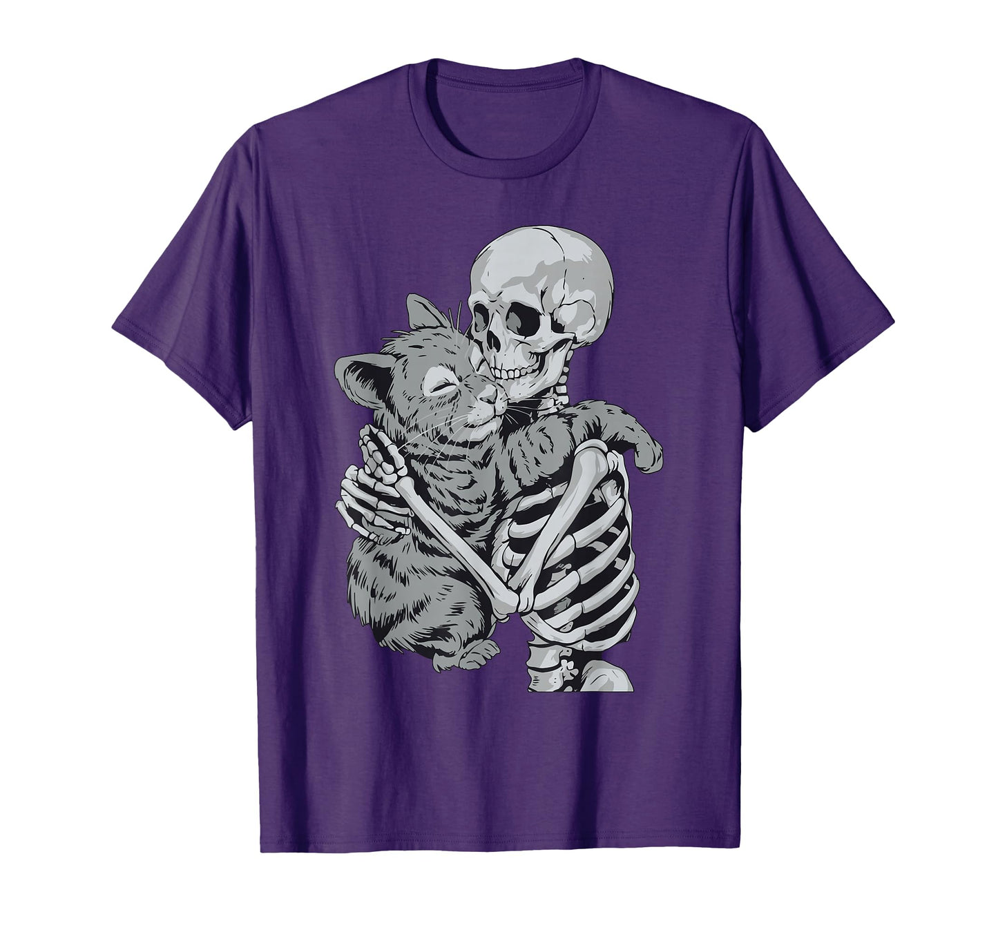 Lion Cub Hugging Skeleton Halloween T-Shirt