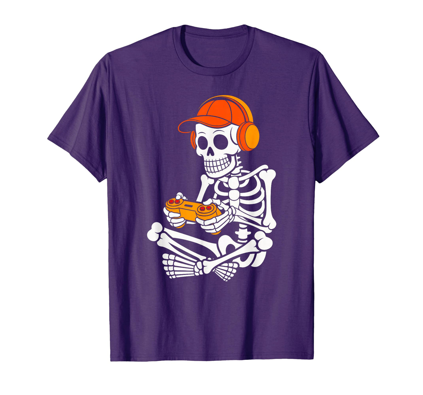 Skeleton Video Game Halloween Gaming Gamer Boys Men Kids T-Shirt