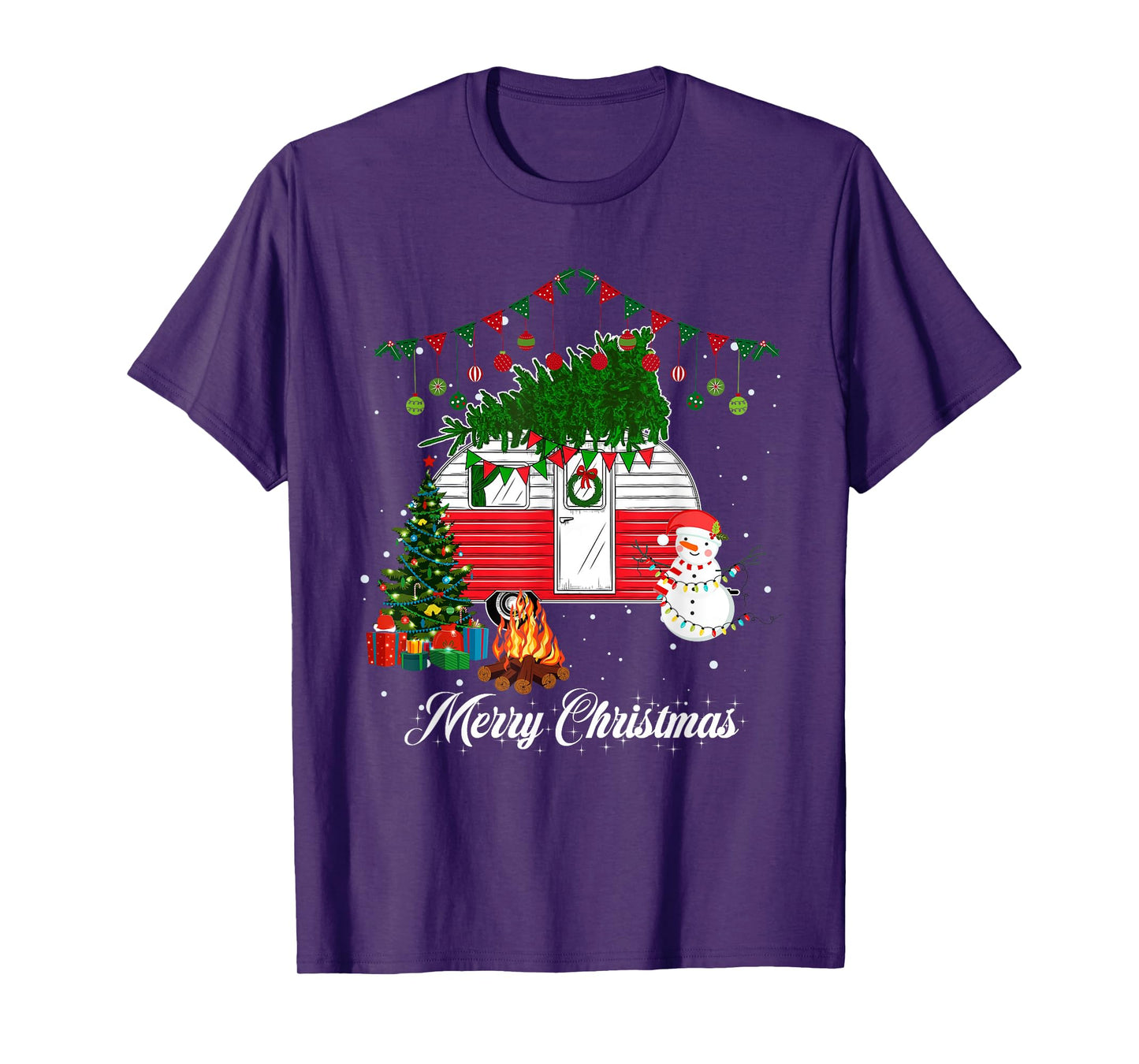 Camper Christmas Tree Matching Family Christmas Pajama T-Shirt