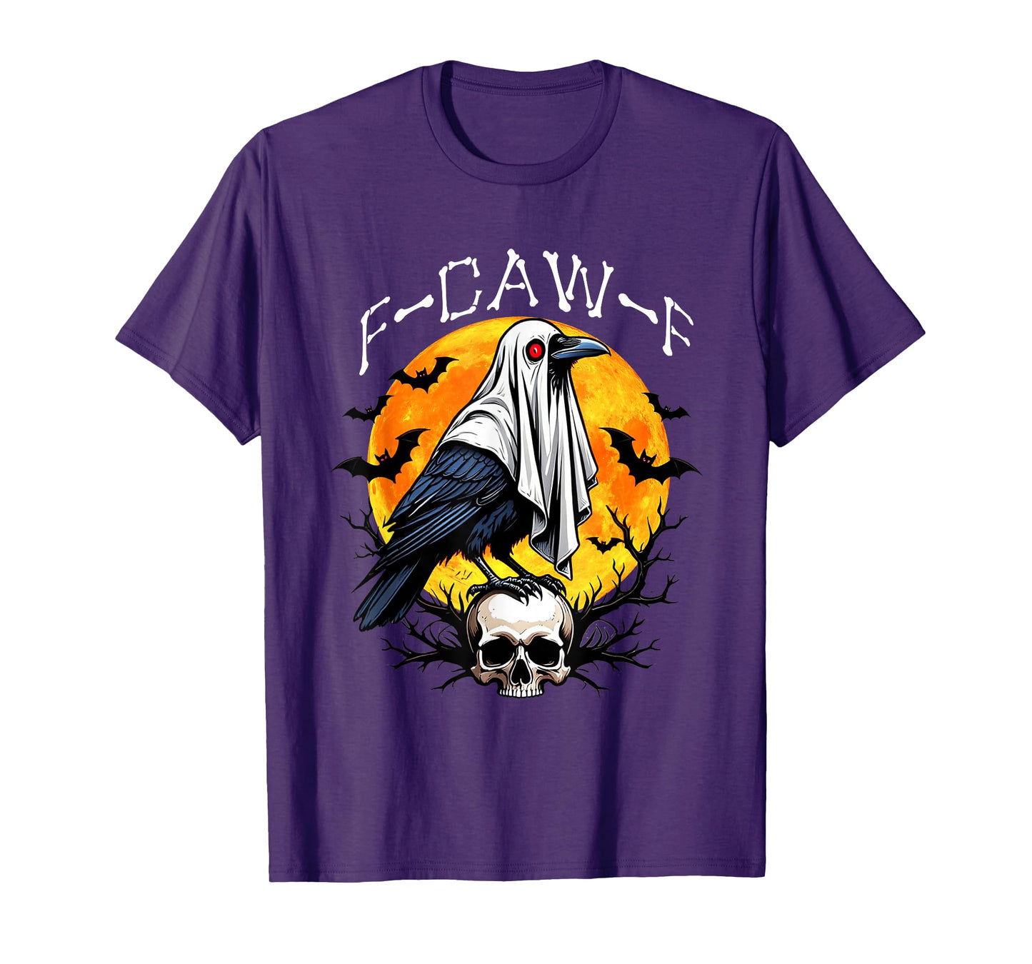 F-Caw-F Funny Black Ghost Crow Bird Moon Gothic Adult Humor T-Shirt