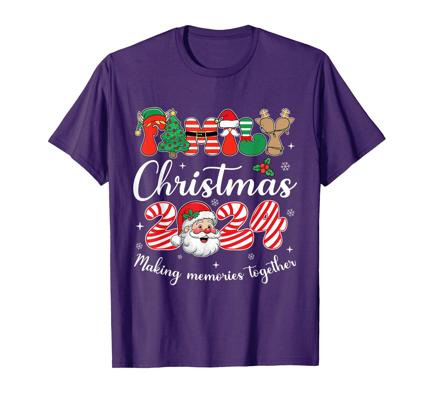 Family 2024 Christmas Matching Outfits Team Santa Elf Squad T-Shirt