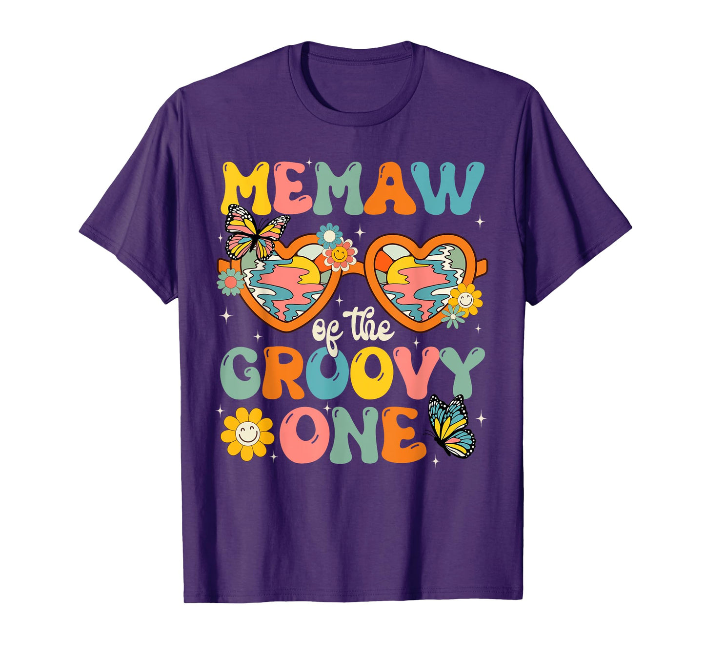 Memaw of the Groovy One Glasses Birthday Party T-Shirt