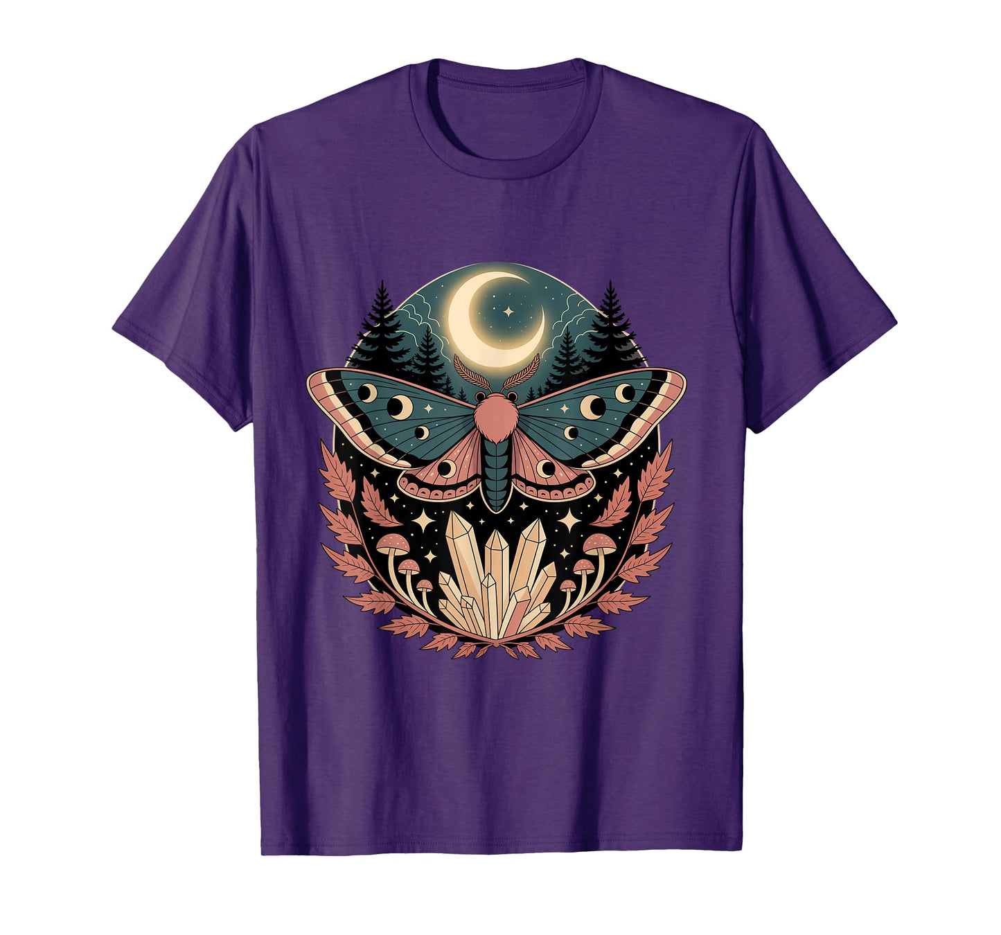 Crystal Moth Fairycore Grunge Butterfly Floral Goth T-Shirt