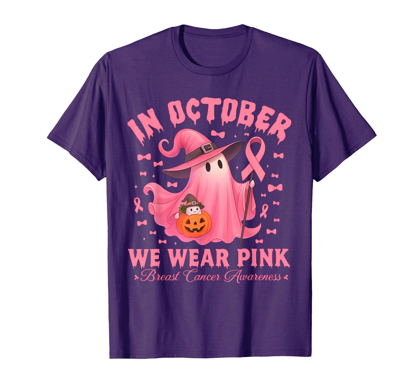 Breast Cancer Awareness Halloween In October We Wear Pink T-Shirt