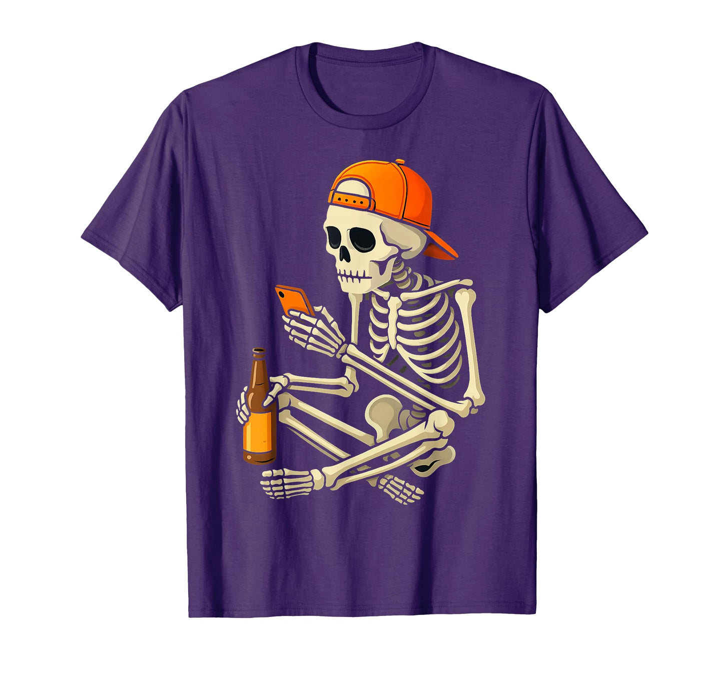 Funny Halloween Skeleton Doomscrolling Costume T-Shirt